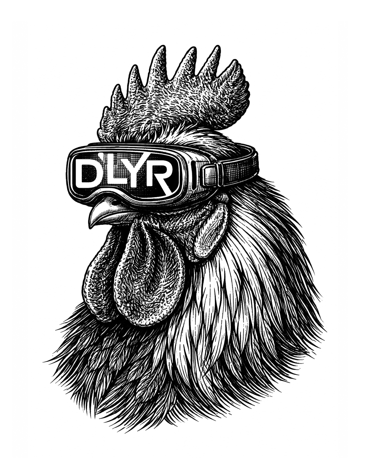 Coq avec casque vr D'LYR